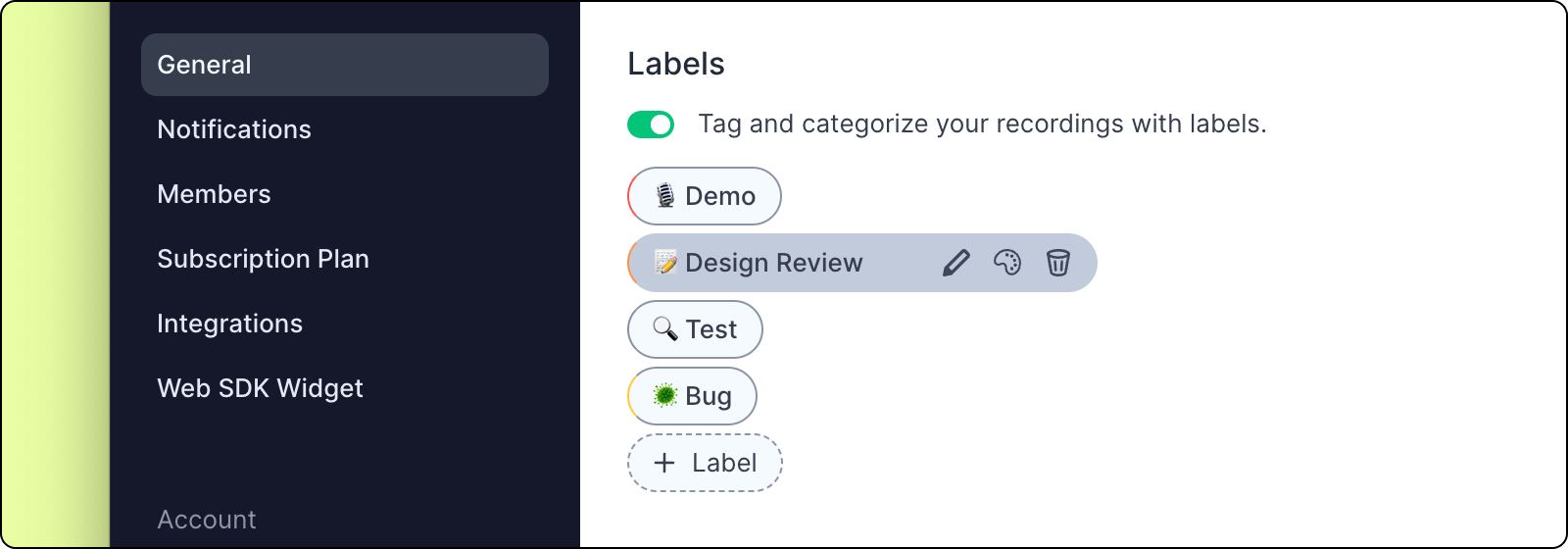 manage labels